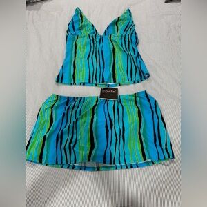 Shape FX Vibrant Blue and Green Tankini